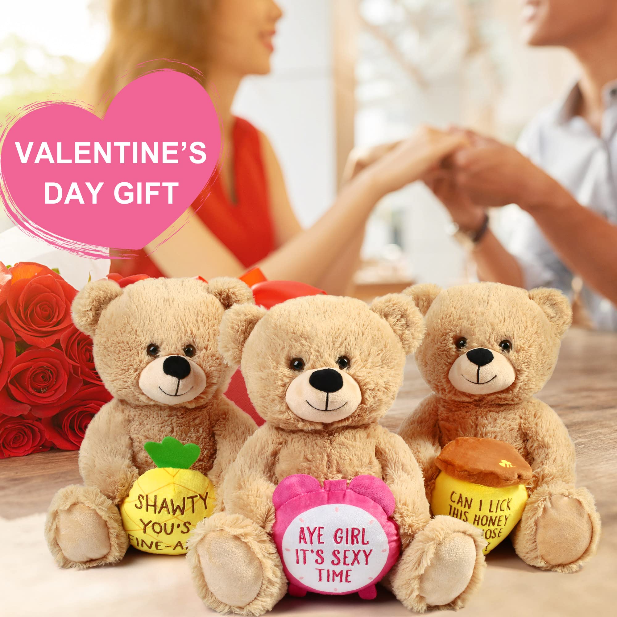 BenBen 10-Inch Teddy Bear with Honey Pot – Soft Plush Toy for Birthdays, Valentine's & Anniversaries