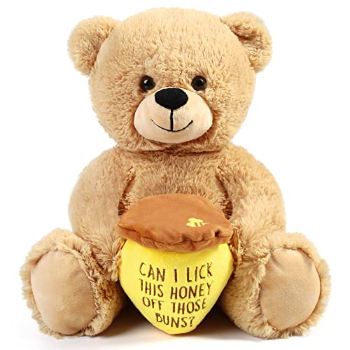BenBen 10-Inch Teddy Bear with Honey Pot – Soft Plush Toy for Birthdays, Valentine's & Anniversaries