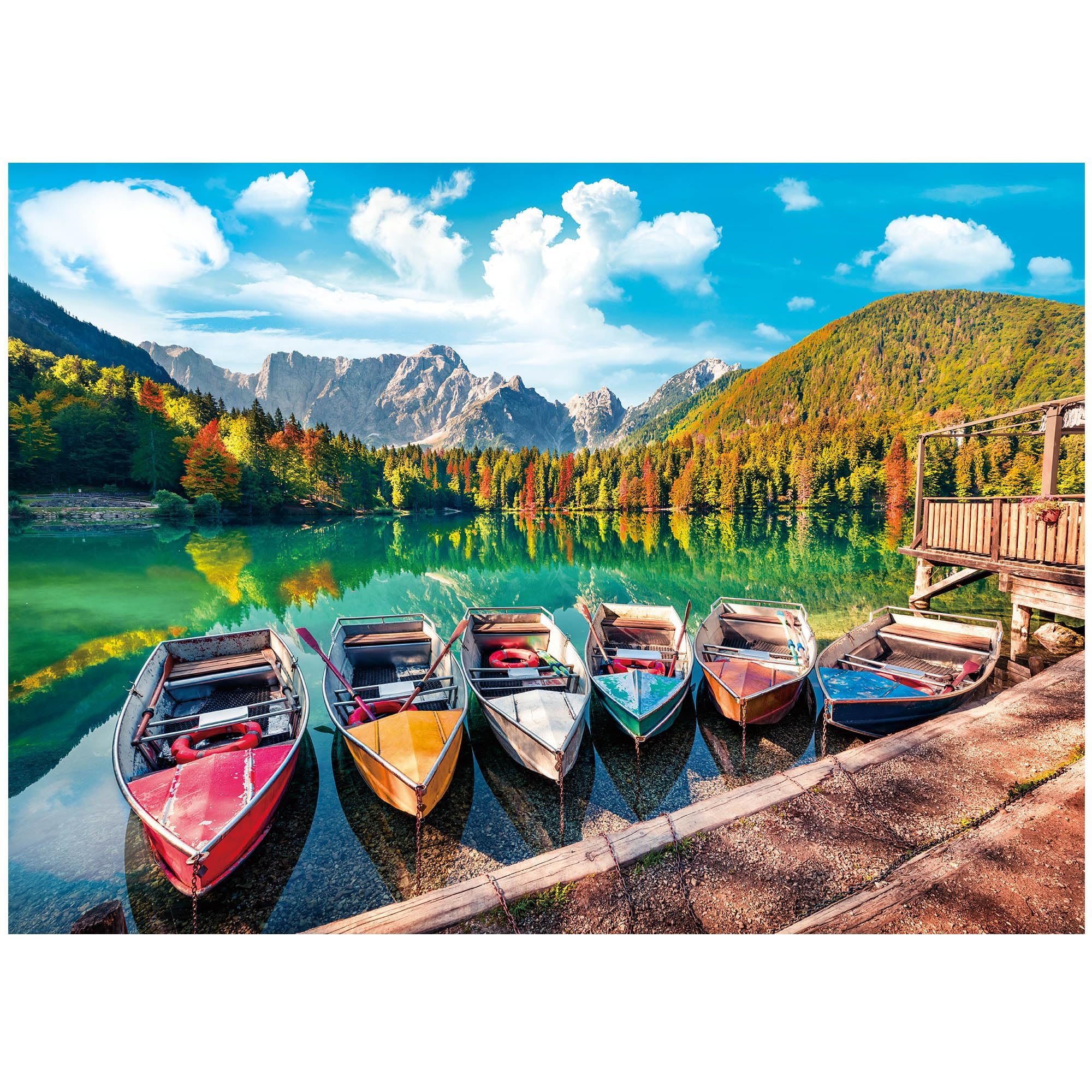 BenBen 1000 Piece Fusine Lake Jigsaw Puzzle – Letters on Back for Easy Sorting, Premium Cardboard, 26.63" x 19.25" Finished Size