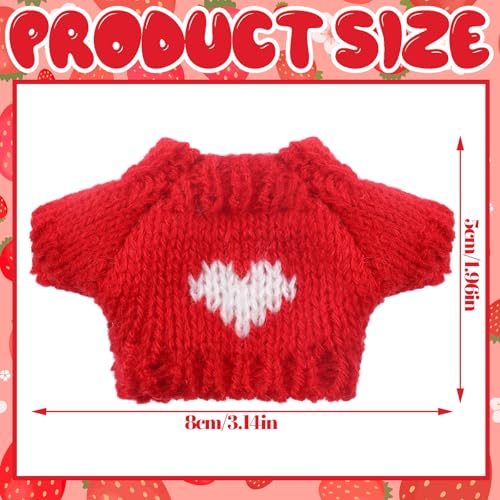Bencailor 10 Pieces Small Doll Clothes Set - 3.14 x 1.96 Inch Christmas Sweaters for 5-9 Inch Dolls, Cotton Velvet