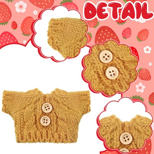 Bencailor 10 Pieces Small Doll Clothes Set - 3.14 x 1.96 Inch Christmas Sweaters for 5-9 Inch Dolls, Cotton Velvet