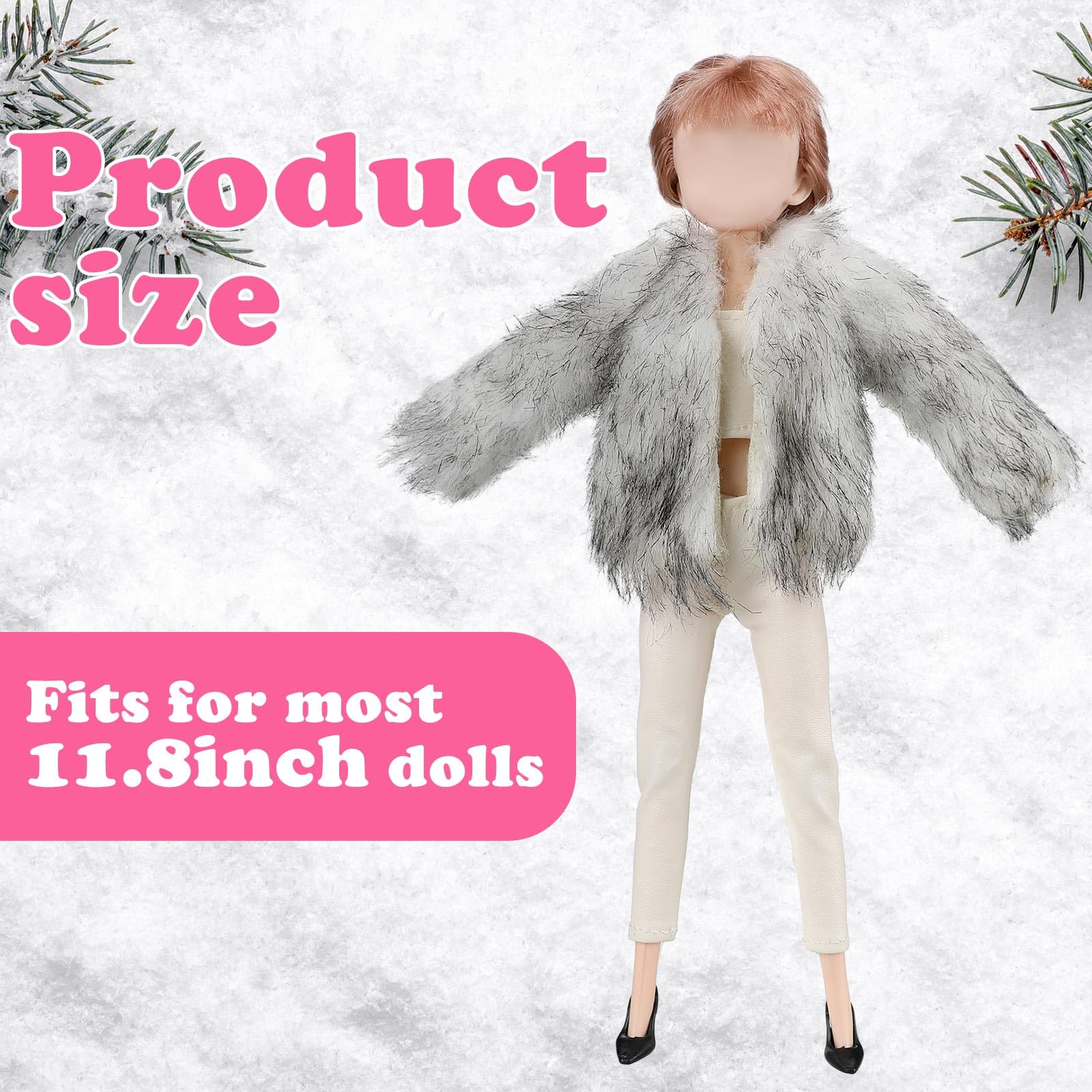 Bencailor 6-Piece Doll Clothes Set for 11.8-Inch Dolls – Winter Coat, Swimwear, T-Shirt, Dress & More