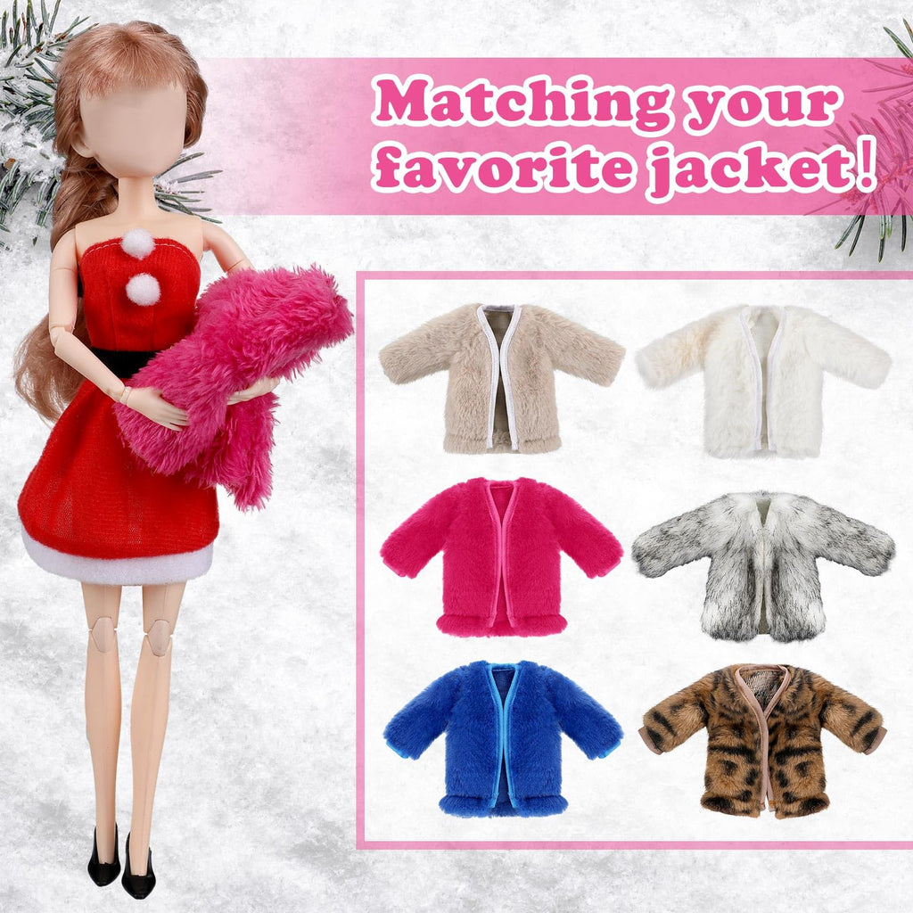 Bencailor 6-Piece Doll Clothes Set for 11.8-Inch Dolls – Winter Coat, Swimwear, T-Shirt, Dress & More