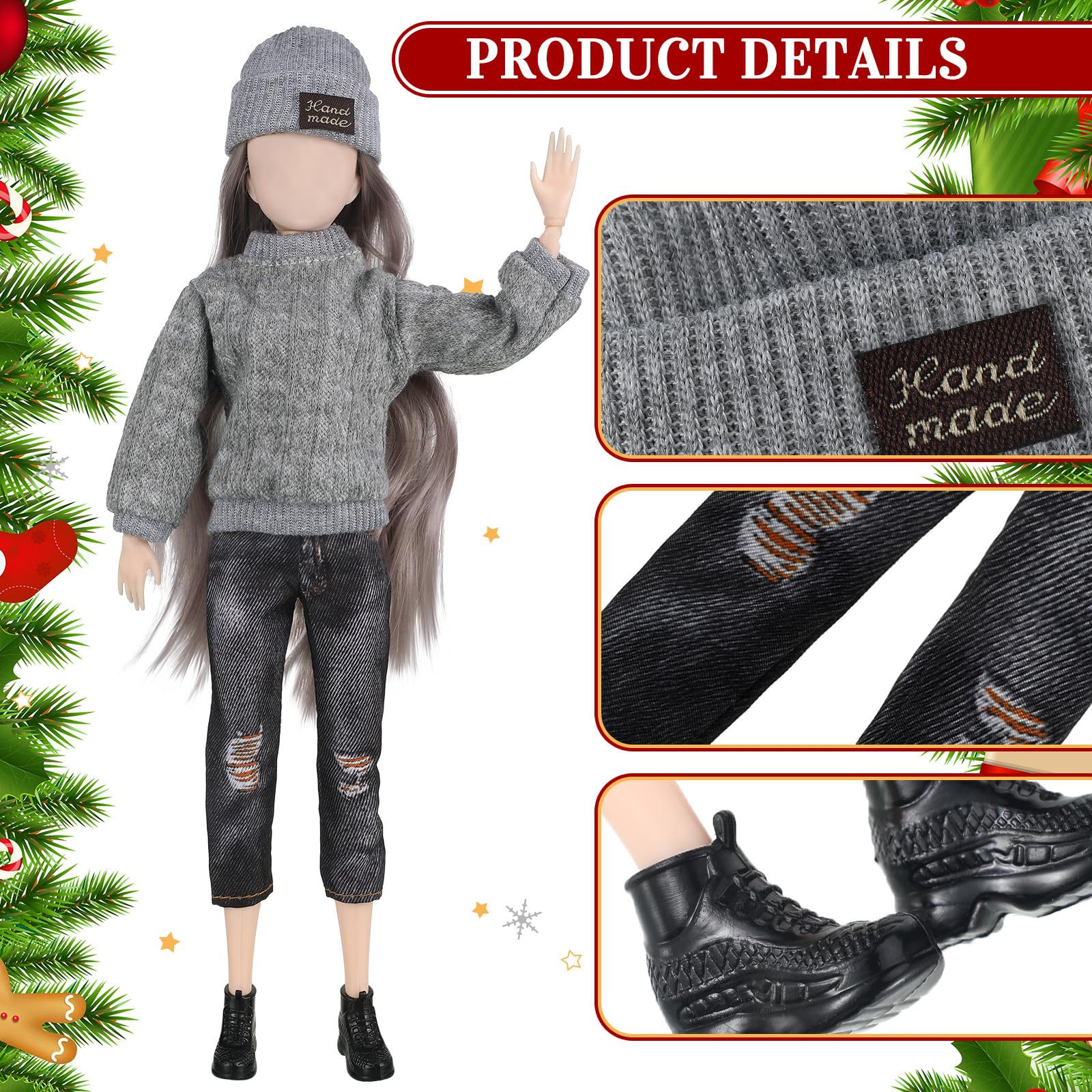 Bencailor 6-Piece Doll Clothes Set for 12-Inch Dolls – 2 Outfits with Accessories