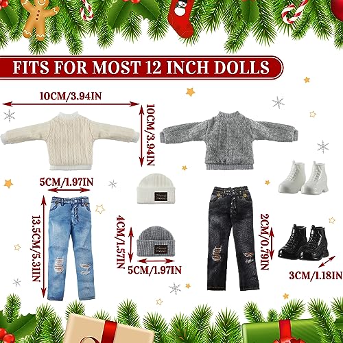 Bencailor 6-Piece Doll Clothes Set for 12-Inch Dolls – 2 Outfits with Accessories