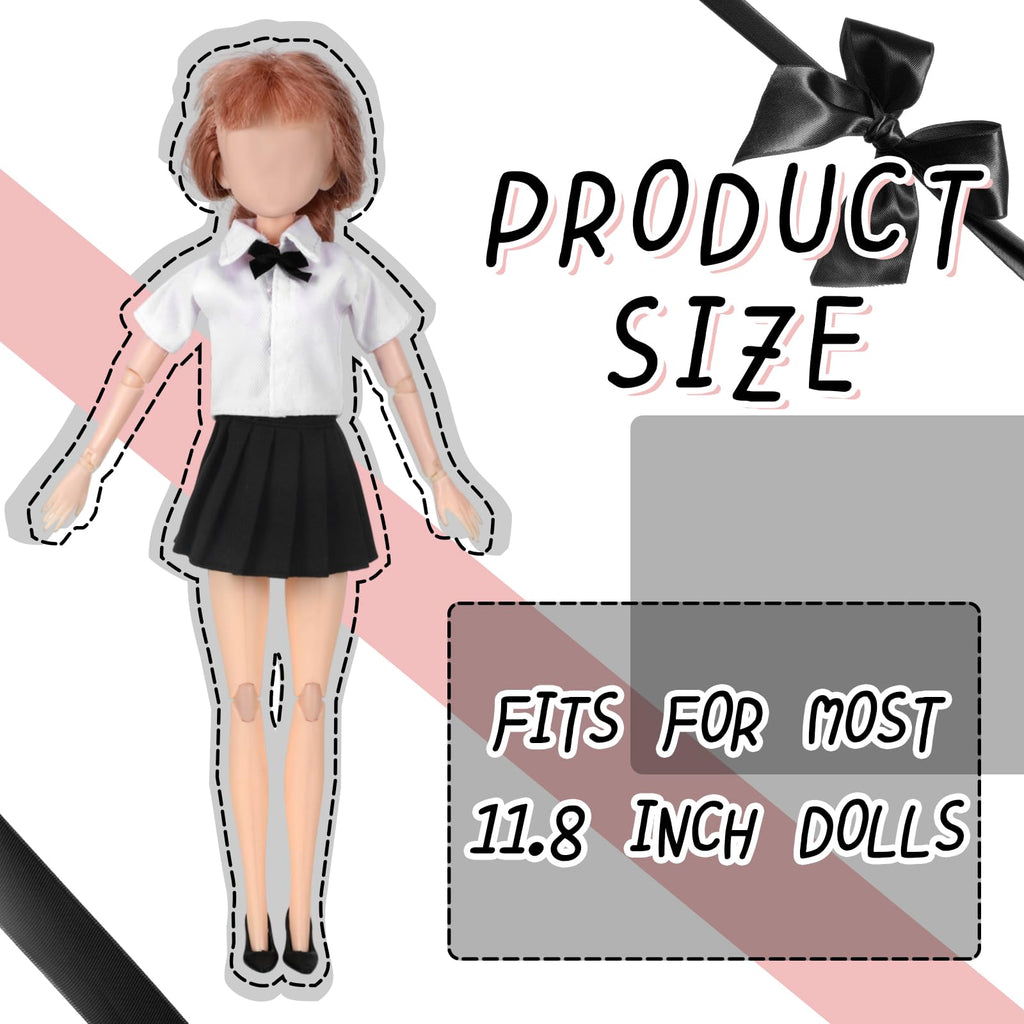 Bencailor 8-Piece Doll Clothes Set for 11.8 Inch Dolls - 4 Tops and 4 Skirts