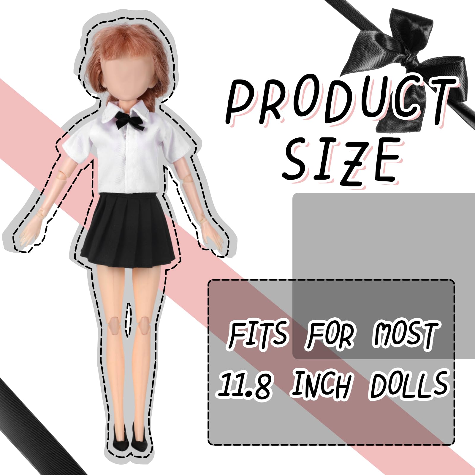 Bencailor 8-Piece Doll Clothes Set for 11.8 Inch Dolls - 4 Tops and 4 Skirts