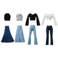 Bencailor 8-Piece Doll Clothing Set for 11.8-Inch Dolls - Summer Tops, Denim Pants & Dresses in Vibrant Colors