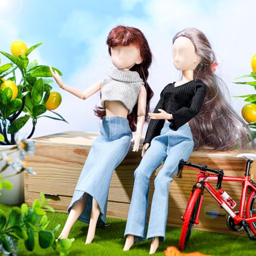 Bencailor 8-Piece Doll Clothing Set for 11.8-Inch Dolls - Summer Tops, Denim Pants & Dresses in Vibrant Colors