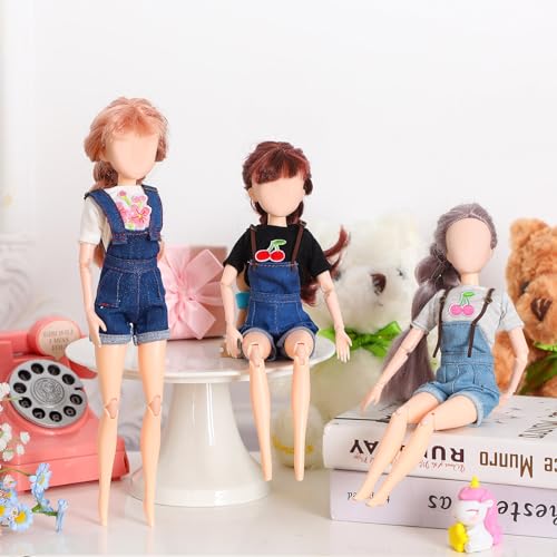 Bencailor 8-Piece Summer Doll Clothes Set for 11.5 Inch Dolls – Mix-and-Match Tops and Pants in Cotton and Denim