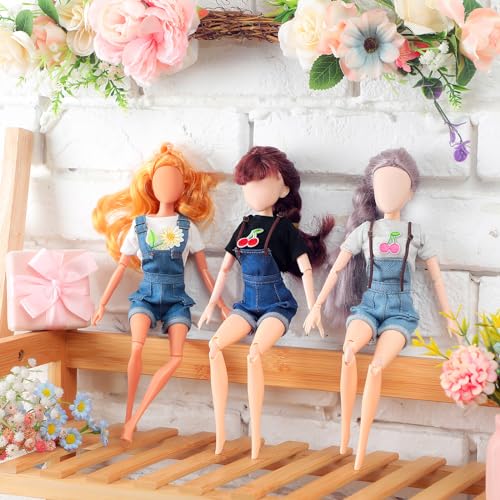 Bencailor 8-Piece Summer Doll Clothes Set for 11.5 Inch Dolls – Mix-and-Match Tops and Pants in Cotton and Denim