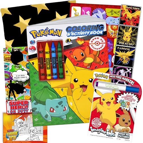 Bendon Pokémon Craft Activity Set: Coloring Book, Stickers, Imagine Ink, Door Hanger & Gift Bag