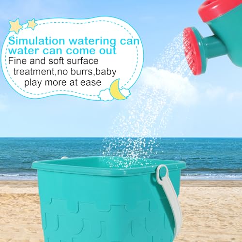 BeneFine 14-Piece Beach Toys Set – Castle Bucket, Shovels, Sea Animal & Traffic Sand Molds, Outdoor Fun for Kids