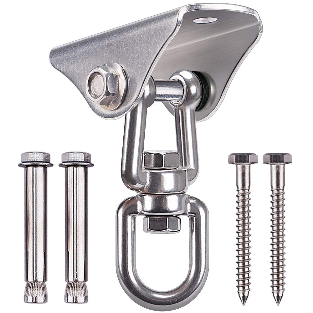 BeneLabel 304 Stainless Steel Ceiling Swing Mount - 1000 lb Capacity, 360° Swivel Hook for Hammock Chair, Punching Bag, Yoga Swing