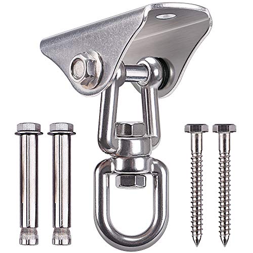 BeneLabel 304 Stainless Steel Ceiling Swing Mount - 1000 lb Capacity, 360° Swivel Hook for Hammock Chair, Punching Bag, Yoga Swing