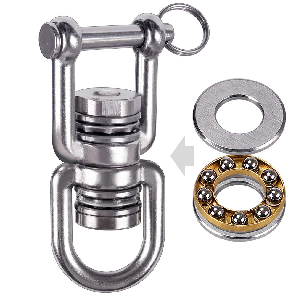 BeneLabel 360° Swing Swivel with 2 Bearings – 770 lb Capacity, 304 Stainless Steel Detachable Design for Tree Swings, Aerial Yoga & More