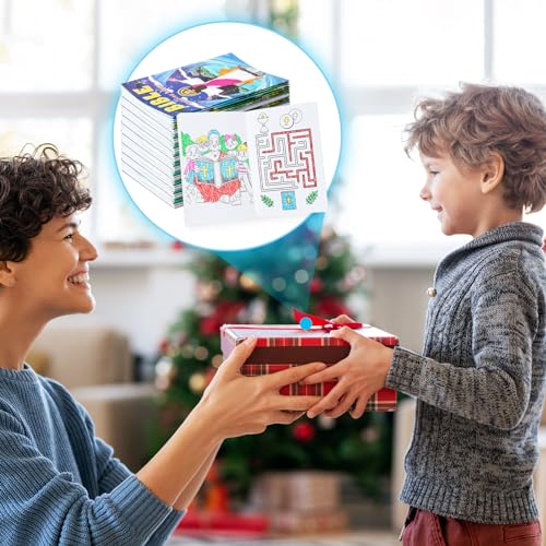 BenLouis 12 Mini Christian Coloring Books with 12 Stacking Crayons - Bulk Bible Verse Activity Books for Kids Party Favors