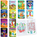 BenLouis 24 Christian Mini Coloring Books Bulk – 72 Bible Verse Patterns for Kids Party Favors & Travel