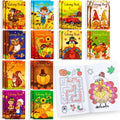 BenLouis 24-Pack Fall Mini Coloring Books for Kids – Autumn Harvest Party Favors, 12 Styles, 72 Patterns