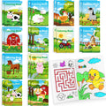 BenLouis 24 Pack Farm Animals Mini Coloring Books - Bulk Party Favors for Kids