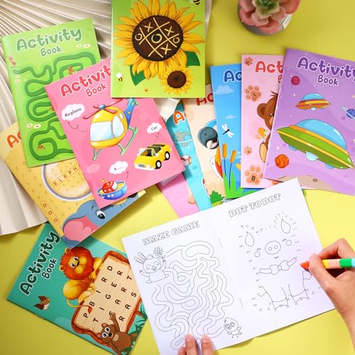 BenLouis 24 Pack Mini Activity Books for Kids Ages 4-8-12 – Small Puzzle Books for Party Favors, Goodie Bags, Classroom Rewards