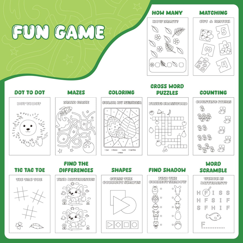 BenLouis 24 Pack Mini Activity Books for Kids Ages 4-8-12 – Small Puzzle Books for Party Favors, Goodie Bags, Classroom Rewards