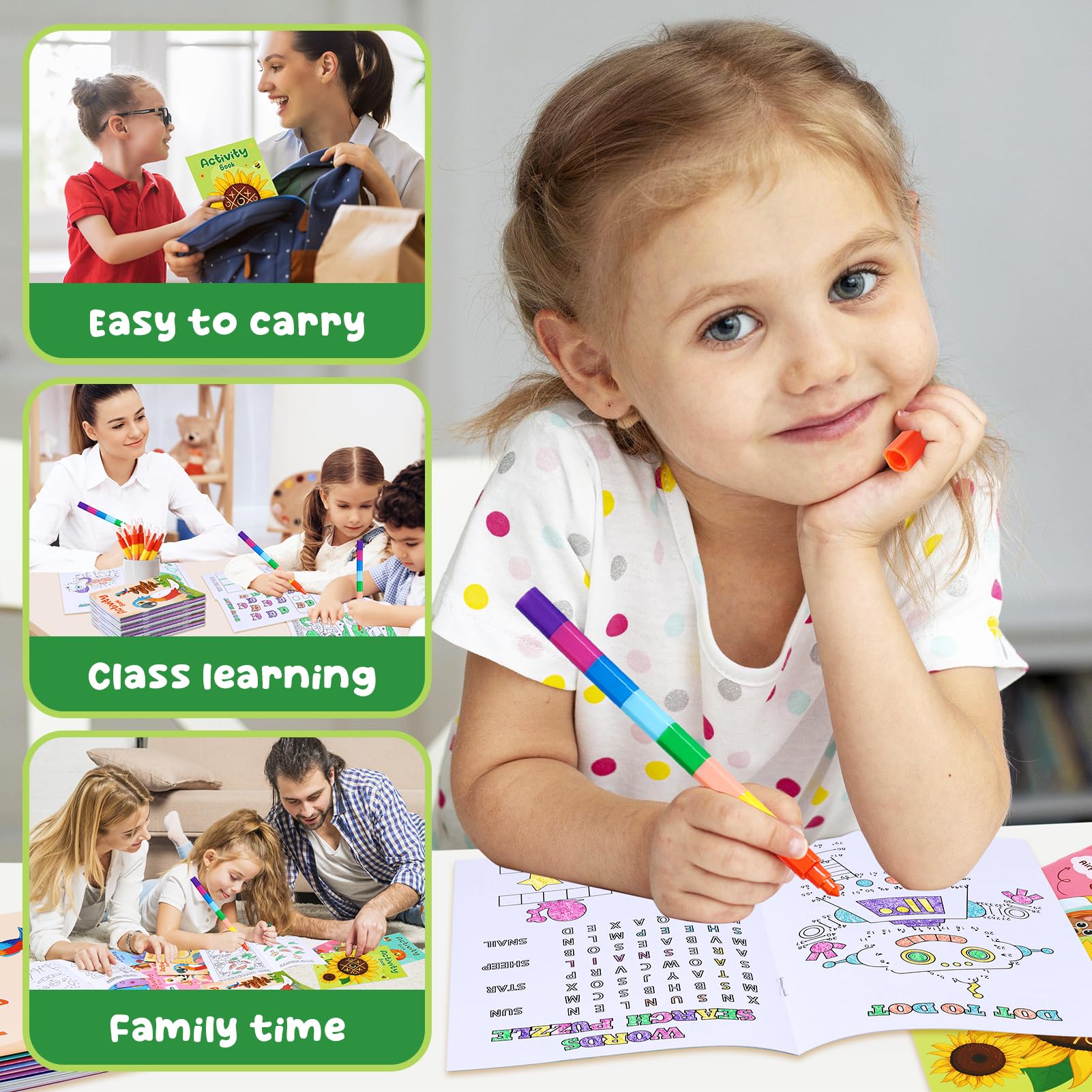 BenLouis 24 Pack Mini Activity Books for Kids Ages 4-8-12 – Small Puzzle Books for Party Favors, Goodie Bags, Classroom Rewards