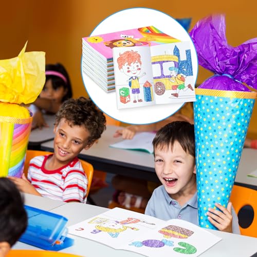 BenLouis 24-Pack Mini Coloring Books for Preschool & Kindergarten – Bulk Party Favors, 72 Patterns, 6.7x4.7 Inch Small Activity Books for Goodie Bags, Travel, Classroom Rewards