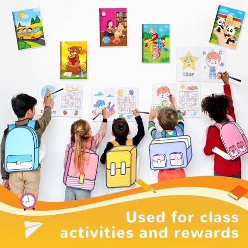 BenLouis 24-Pack Mini Coloring Books for Preschool & Kindergarten – Bulk Party Favors, 72 Patterns, 6.7x4.7 Inch Small Activity Books for Goodie Bags, Travel, Classroom Rewards