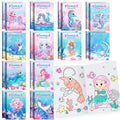 BenLouis 24-Pack Mini Mermaid Coloring Books for Kids Party Favors, 12 Unique Designs, 72 Patterns, Small Activity Books for Goodie Bags, Classroom Rewards, and Travel