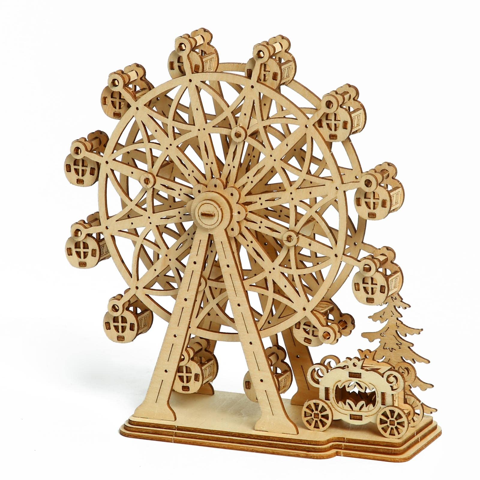 bennama 3D Wooden Ferris Wheel Puzzle - 104-Piece DIY Model Kit for Adults and Teens
