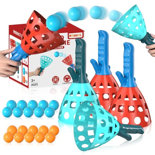 Bennol Outdoor Catch Ball Game with 20 Balls - Pop Pass Toy for Kids Ages 3-8