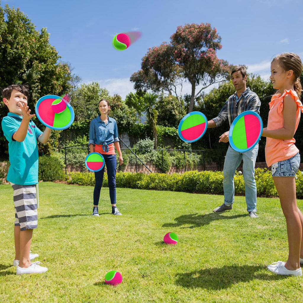 Bennol Toss and Catch Ball Game - 2 Paddles, 2 Balls, Storage Bag - Outdoor Toys for Kids Ages 3-10