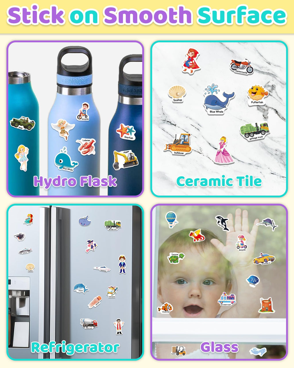 Benresive Reusable Sticker Book for Toddlers – 90+ Stickers, 3 Themes, Waterproof & Portable