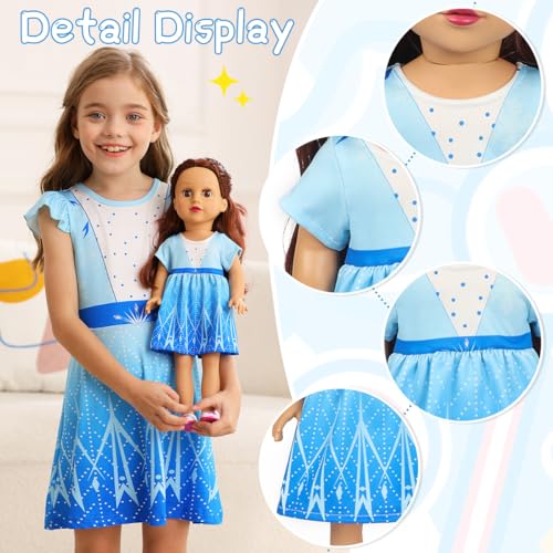 Benylion 3-Pack Princess Dresses for 18-Inch Dolls - Handmade Polyester Costumes with Velcro Closure