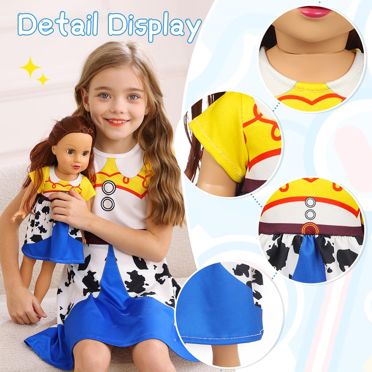Benylion 3-Pack Princess Dresses for 18-Inch Dolls - Handmade Polyester Costumes with Velcro Closure