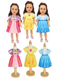 Benylion 3-Pack Princess Dresses for 18-Inch Dolls – Handmade Costume Set with Velcro Closure