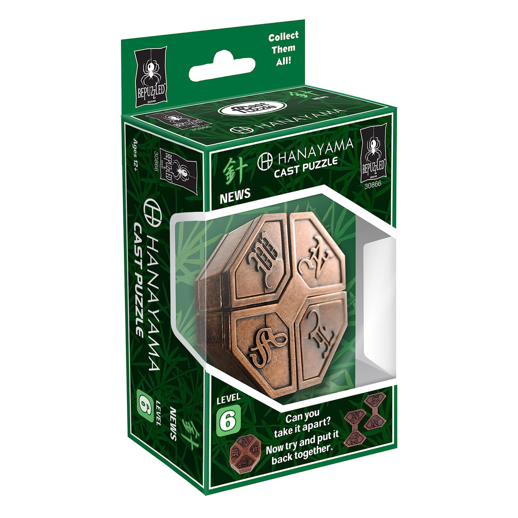 BePuzzled Hanayama News Metal Brainteaser Puzzle – Mensa Rated Level 6, Ages 12+