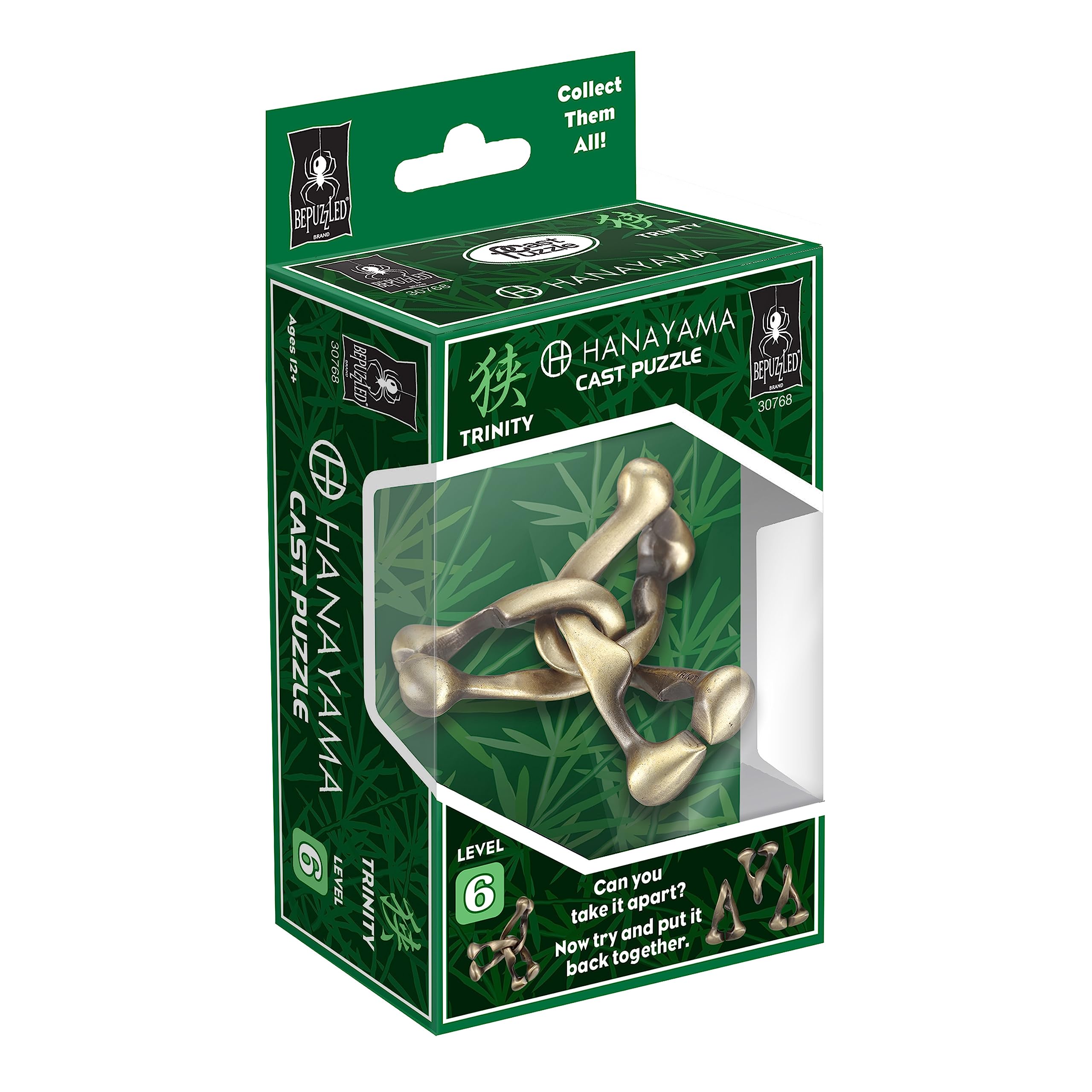 BePuzzled Hanayama Trinity Metal Brainteaser – Level 6 Mensa-Rated Puzzle for Ages 12+