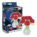 BePuzzled Red Roses in Vase 3D Crystal Puzzle - 47 Piece Translucent Building Set for Ages 12+