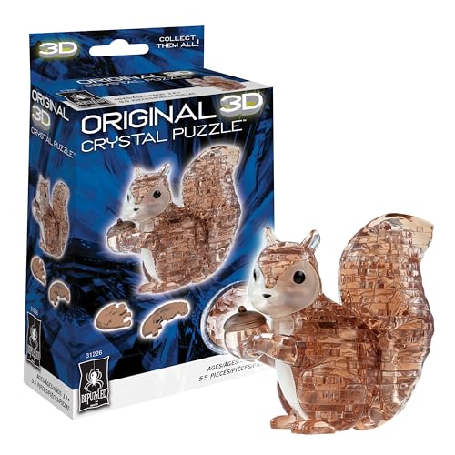 BePuzzled Squirrel 3D Crystal Puzzle - 54 Piece Translucent Brain Teaser for Ages 12+