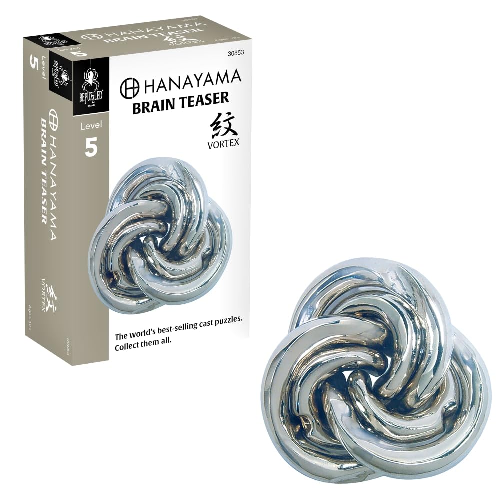 BePuzzled Vortex Hanayama Metal Brain Teaser - Mensa Level 5 Puzzle for Ages 12+