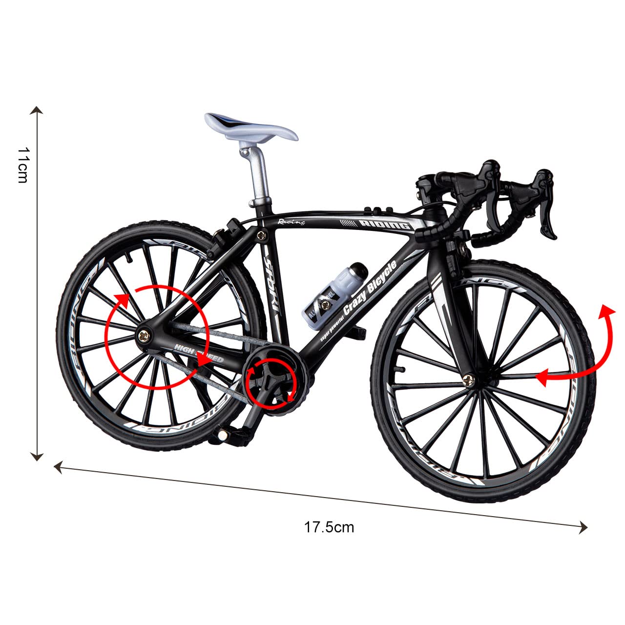 Berry President 1:8 Scale Die-Cast Alloy Mountain Bike Model - Black