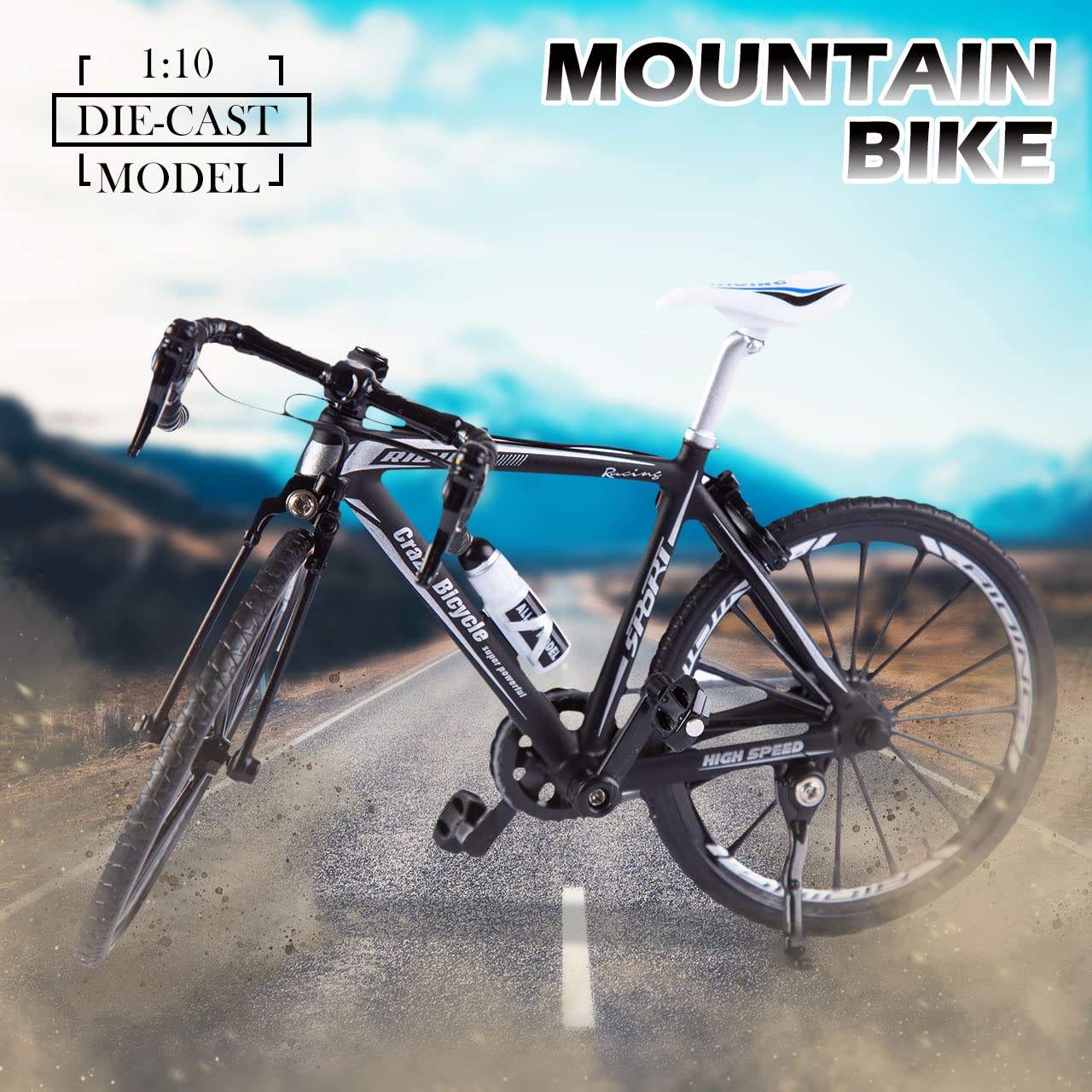 Berry President 1:8 Scale Die-Cast Alloy Mountain Bike Model - Black