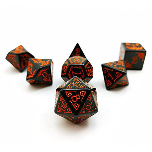 Bescon Halloween Polyhedral Dice Set – 7 RPG Dice with Spooky Symbols