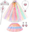 BesJonie Princess Dress Set with Cape and Skirt for Girls Ages 3-6
