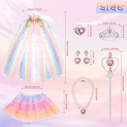 BesJonie Princess Dress Set with Cape and Skirt for Girls Ages 3-6
