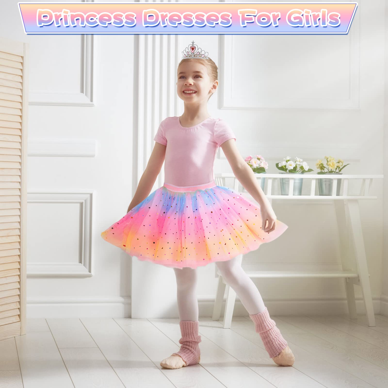 BesJonie Princess Dress Set with Cape and Skirt for Girls Ages 3-6