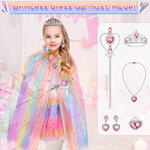 BesJonie Princess Dress Set with Cape and Skirt for Girls Ages 3-6