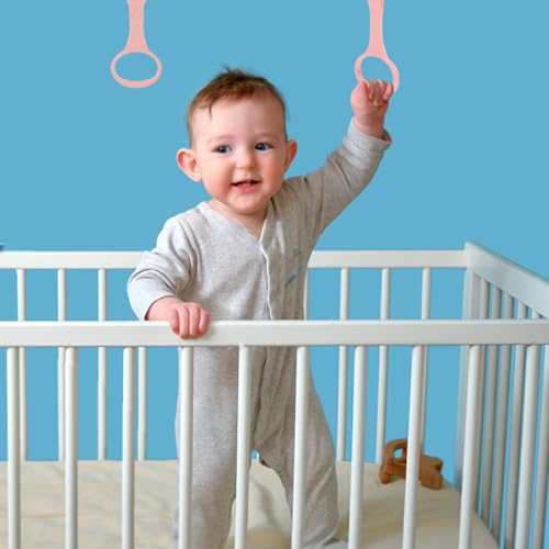 BESPORTBLE 4-Piece Baby Pull Up Rings for Playpen - Standing Walker Assist for Infants, Portable Crib Hanging Toys